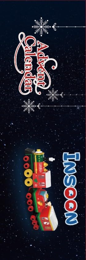 INSOON 2025 Advent Calendar Christmas Mini Building Set with Light, 24 Days Countdown City Main Street Building Block Kit with Xmas Tree, Holiday Gift Building Toys for Adults Kids Boys Girls Ages 8+