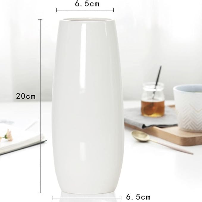2 Ceramic Vase White Flower Vase for Home Decor Modern 7.9 inch Mini Vase for Table Shelf Home Decor Vase for Fireplace Bedroom Kitchen Living Room Wedding Office Desk Birthday Gifts