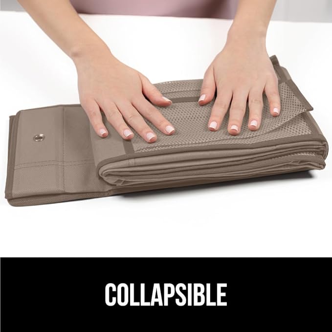 GORILLA GRIP Over the Door Shoe Organizer, 24 Large Breathable Mesh Pockets, Space Saving Hanging Storage Holder, Closet Rack Hanger Holds Up to 40 lbs, Hangs on Closets for Shoes, Accessories, Beige