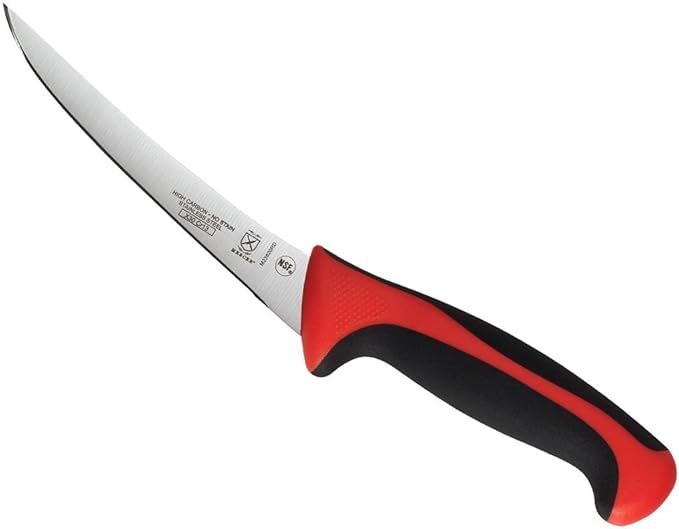 Mercer Culinary Millennia Color Handle Cutlery 6" Curved Boning Knife Red