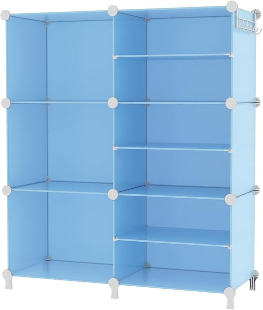 AWTATOS Closet Organizer 6 Cube Storage Shelves Portable Closet Clothes Organizers and Storage Stackable Cubby Shelving for Closet Bedroom Living Room Blue