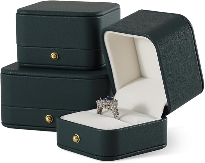 Necklace Gift Box, Leather Small Jewelry Box,Premium Jewelry Box For Necklaces,Luxury Necklace Case (Dark Green)