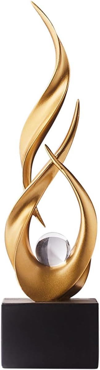 AWNR Abstract Art Deco Decor Statues for Home,Shelves,Table,Living Room, Dining Room,Modern Sculpture Decoraciones of Homes for Sale (Gold D)