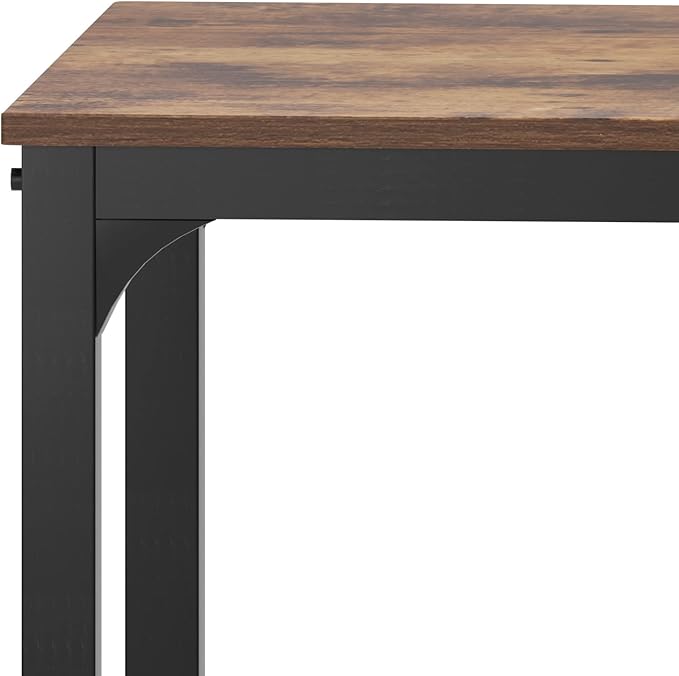 soges 4 Pieces Dining Table Set, 43.3 inch Kitchen Table Set for 4, Dining Set with 2 Chairs and Bench with Storage Rack, Nesting Furniture Set for Dining Room, Kitchen, Restaurant, Rustic Brown