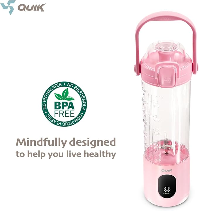 Portable Blender - Cordless 24oz. Personal Blender for Shakes and Smoothies, Licuadora, BPA Free - Ice Crush, Dishwasher safe parts, Waterproof, Triple Batteries, Juicer Cup (Pink)