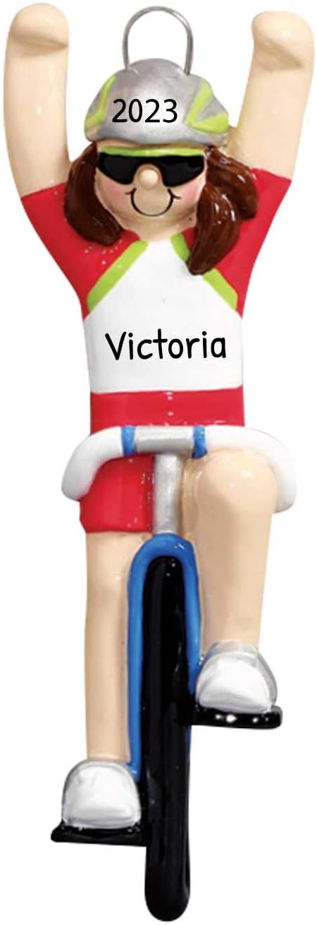 Personalized Cycling Ornament 2025 - Bike Ornaments for Christmas Tree Female Cycling Gifts Dirt Bike Ornament Workout Fitness Exercise Ornaments by Elves