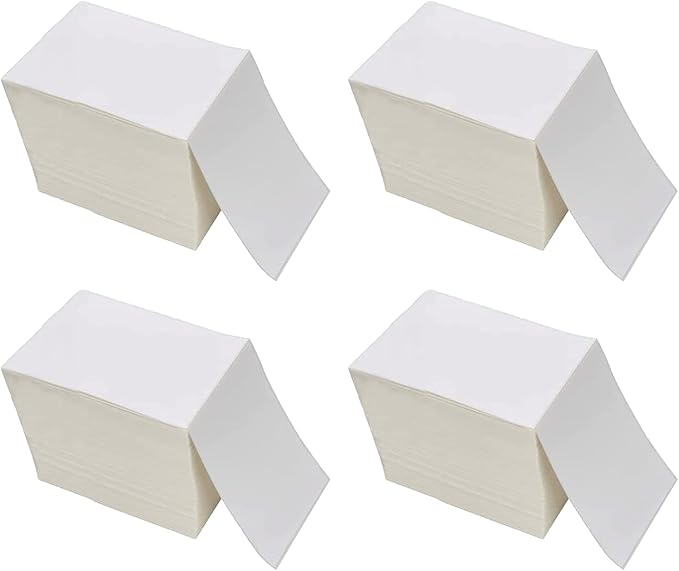 9527 Product Fanfold 4 x 6 Direct Thermal Labels White Perforated Shipping Labels,1000 Label per Stack,4 Stacks Total 4000 Label