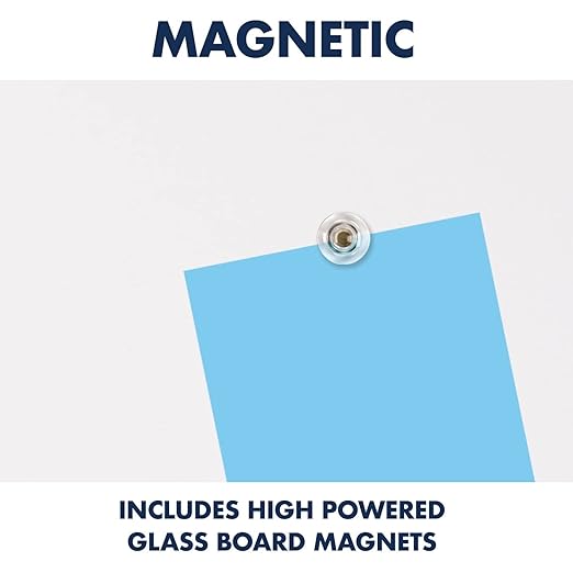 Quartet Glass Whiteboard, Magnetic Dry Erase Board, Wall Mounted Whiteboard for Office, School and Home, 48"W x 85"H, White (Q014885IMW)