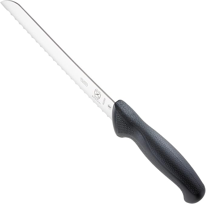 Mercer Culinary M22508 Millennia Black Handle, 8-Inch Wavy Edge, Bread Knife