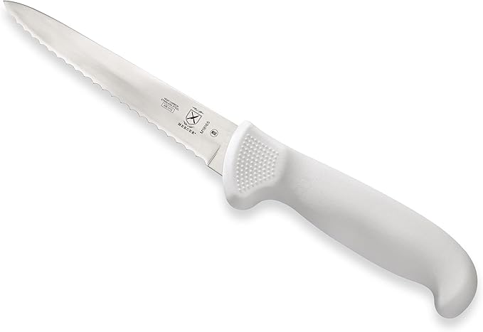 Mercer Culinary Ultimate White 5" Wavy Edge Utility Knife