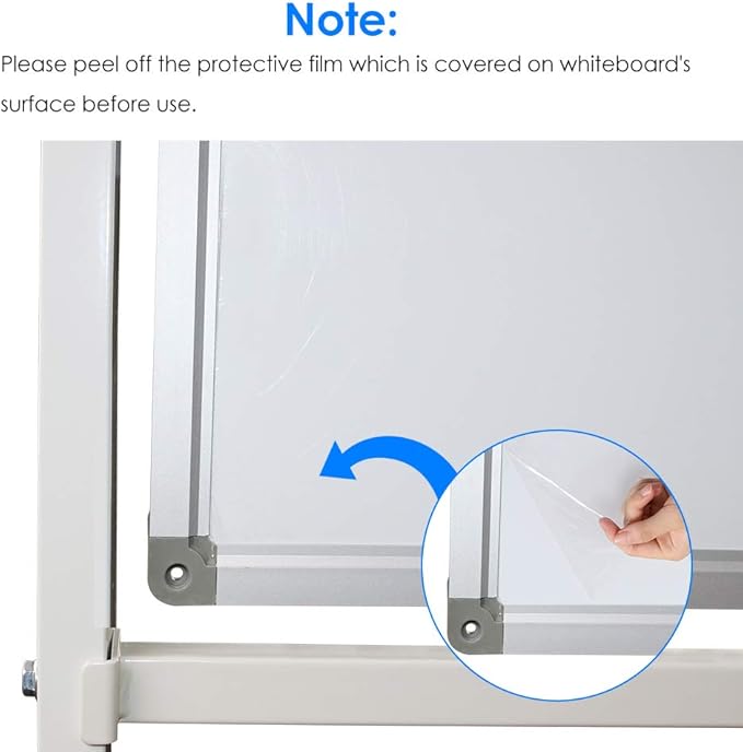 DEVELOP Magnetic Mobile White Board with Stand, 36 x 24 Inches, Rolling Double Sided Dry Erase Board on Wheels, Small Writing Standing Whiteboard Easel Easy Flip for Home, Office & School