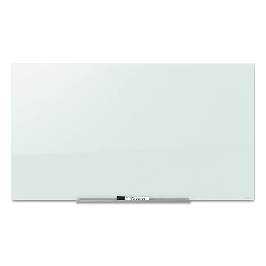 Quartet Glass Whiteboard, Magnetic Dry Erase Board, Wall Mounted Whiteboard for Office, School and Home, 39"W x 22"H, White (G3922IMW)