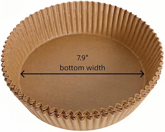 Air Fryer Disposable Paper Liners Round, Non-Stick Parchment, AirFryer Accessories for Baking Microwave Oven Frying Pan, Oil Proof, Water Proof (200PCS, 7.9inch)