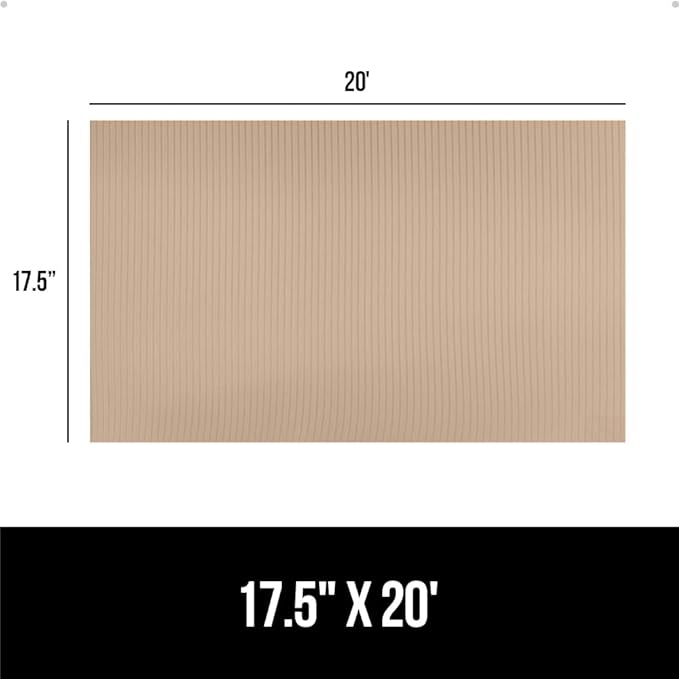 GORILLA GRIP DuraGuard Shelf Liner, 17.5x20 Non-Adhesive Cabinet Liners for Kitchen Drawers, Shelves, Refrigerator, Pantry Storage, Bathroom Closet, Durable Waterproof BPA Free Ribbed Plastic, Beige