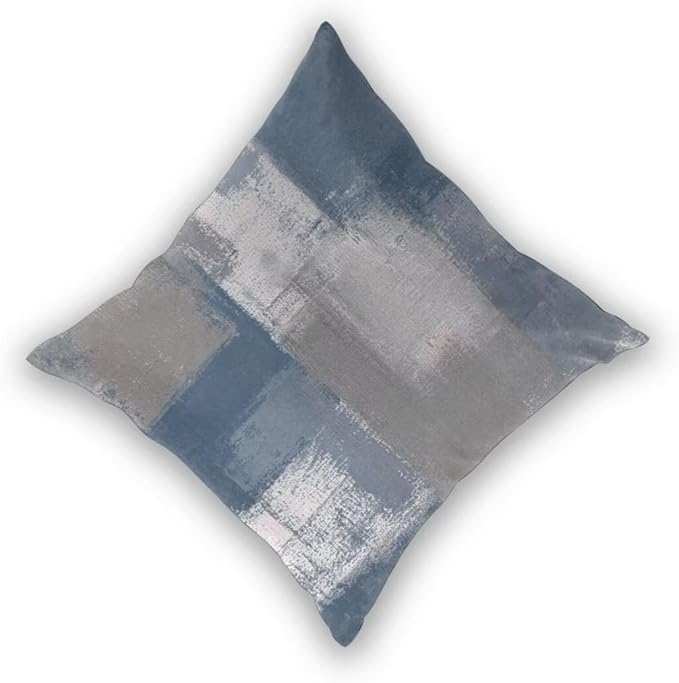 Blue and Grey Pillow Covers 18 x 18 Inch Set of 2 Modern Abstract Art Decorative Throw Pillow Covers Outdoor Cotton Farmhouse Cushion Cases for Home Sofa Couch Living Room Decor