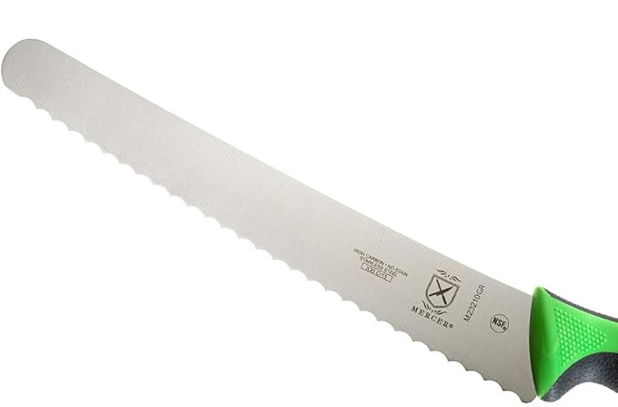 Mercer Culinary Millennia Colors Bread Knife, 10-Inch Wavy Edge Wide, Green