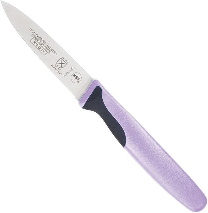 Mercer Culinary Millennia Color Handle Cutlery 3" Slim Paring Knife Purple