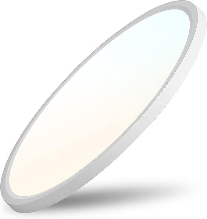 23.7 Inch Large LED Flush Mount Ceiling Light Fixtures- Dimmable & 3 CCT Modes(3000/5000/6000K), 50W 5000LM, Ultra-Thin Low Profile Ceiling Light for Living Room, Kitchen, Office, White