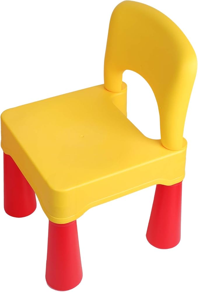 burgkidz Plastic Toddler Chair, Durable and Lightweight, 9.3" Height Seat, Indoor or Outdoor Use for Boys Girls for 18+ Months (Yellow)