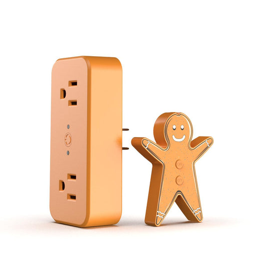 Remote Control Outlet for Christmas Tree Lights, Gingerbread Man Wireless Remote Switch, Christmas Tree Remote Control with Built-in Music Feature, 100Ft Range
