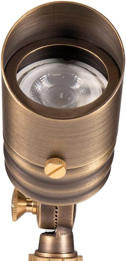 VOLT Fat Boy 12V Brass Outdoor Mini Spotlight (Bronze) for Low Voltage Landscape Lighting of Yard, Lawn, Garden, Patio, Trees & House