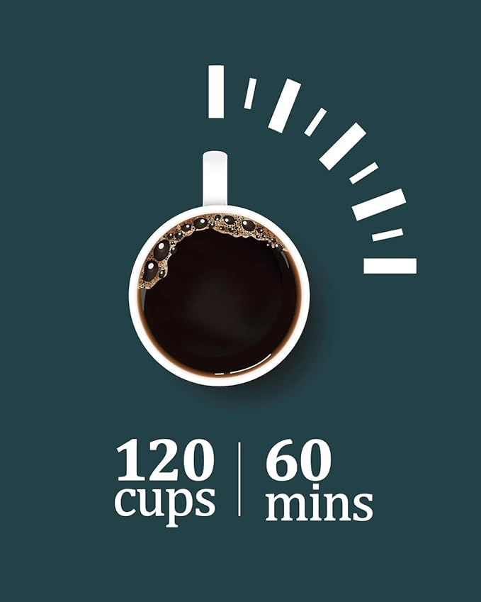 120 Cups Coffee Urn,18L Double Wall Commerical Coffee Maker for Buffet Catering Wedding Gathering,Large Capacity Hot Coffee Dispenser, Stainless Steel Hot Water Urn