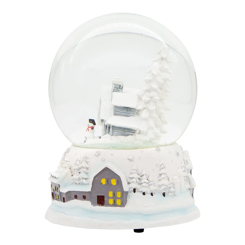 Kurt S Adler Snowy House Musical Snow Globe Plays Tune We Wish You A Merry Christmas