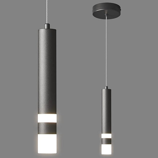 Modern Pendant Light Kitchen Fixture Dimmable LED Black Mini Pendant Lighting fo Kitchen Island Bedroom Bedside Table Small Pendant Lights (1-Pack)