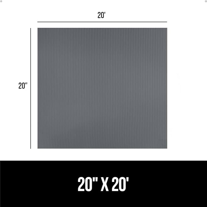 GORILLA GRIP DuraGuard Shelf Liner, 20x20 Non-Adhesive Cabinet Liners for Kitchen Drawers, Shelves, Refrigerator, Pantry Storage, Bathroom Closet, Durable Waterproof BPA Free Ribbed Plastic, Gray