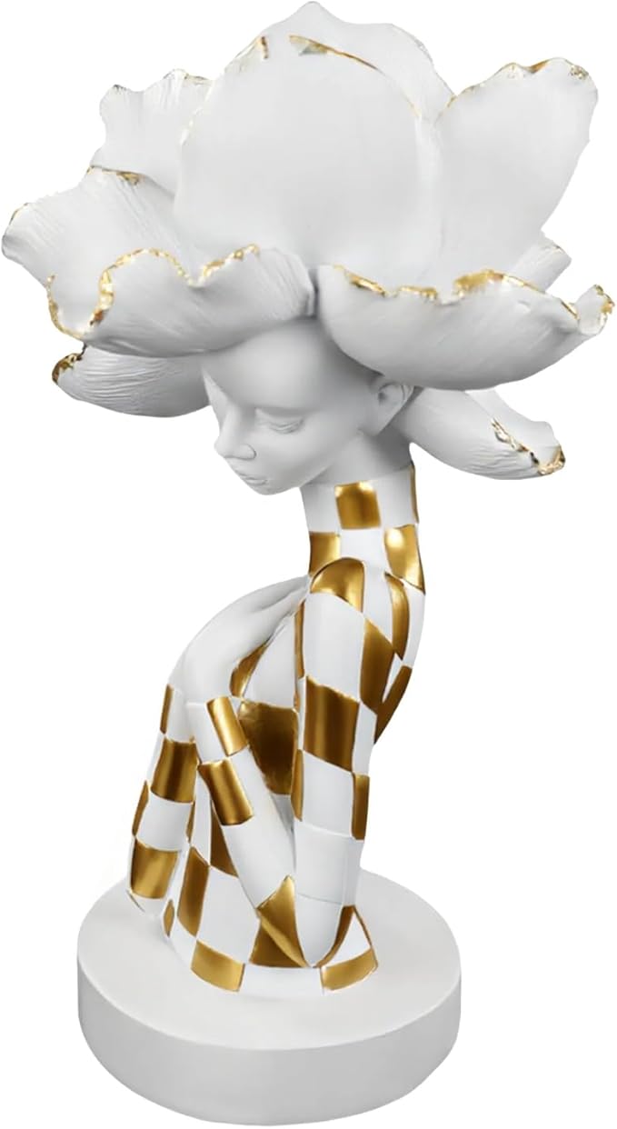 African Statues for Home Decor, Sculptures Decorations for Living Room, 11'' African Lady Art Bust Figurines, African Modern Aesthetic Ornament for Shelf and Tables, Décor Accents Gifts for Women