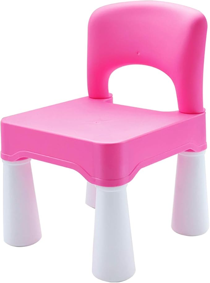 burgkidz Plastic Kids Chair, Durable and Lightweight, 9.3" Height Seat, Indoor or Outdoor Use for Toddlers Boys Girls Aged 2+ (Pink)