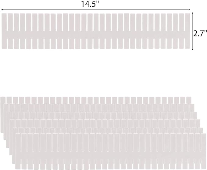 acDesign 40Pcs Grid Drawer Dividers, Adjustable Drawer Organizer for Socks, Underwear, Lingerie, Makeup, Bedroom Office Kitchen Storage (White)