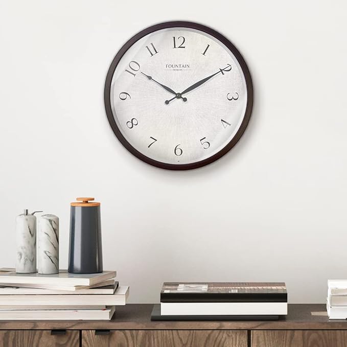 12 Inch Modern Farmhouse Wall Clock, No Ticking Silent Clock, Vintage Oil Rubbed Bronze Black