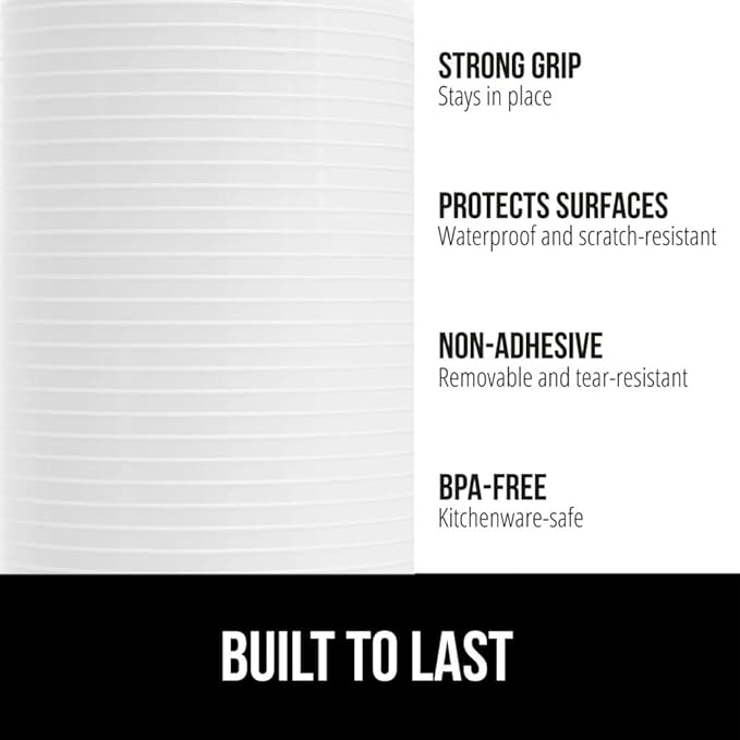 GORILLA GRIP DuraGuard Shelf Liner, 20x30 Non-Adhesive Cabinet Liners for Kitchen Drawers, Shelves, Refrigerator, Pantry Storage, Bathroom Closet, Durable Waterproof BPA Free Ribbed Plastic, White