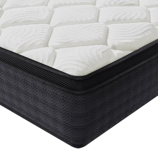 Full Size Mattress, 10 Inch Hybrid Memory Foam Full Mattress in a Box, Pressure Relief, Medium Firm, CertiPUR-US