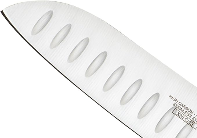 Mercer Culinary Millennia Colors 7-Inch Granton Edge Santoku Knife, Green