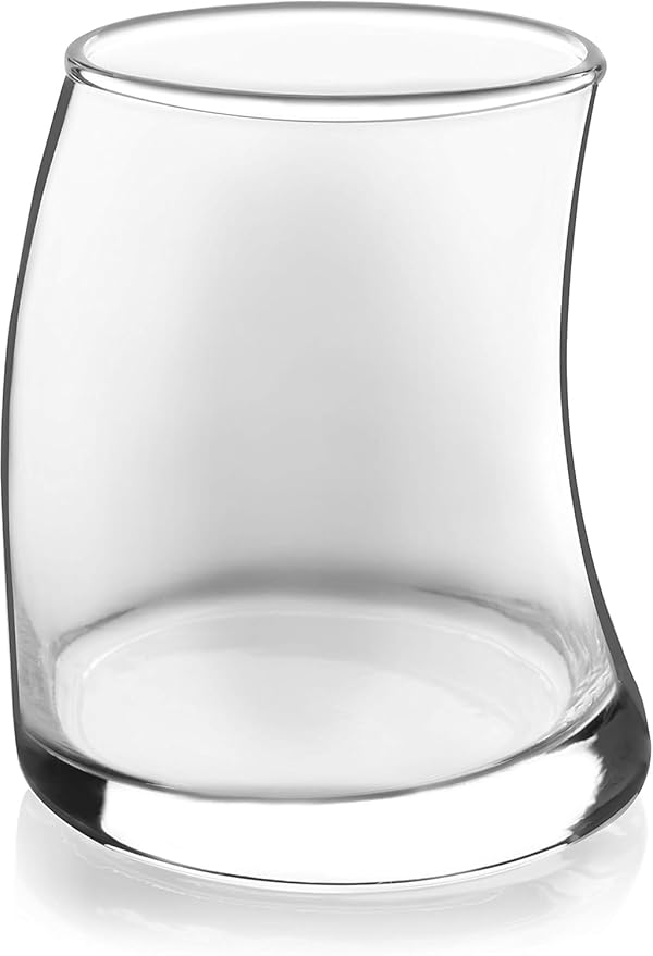 Libbey Swerve Drinking Glasses Set of 16, Dishwasher Safe, Chip Resistant Everyday Drinking Glasses, Fun and Edgy Set of Glasses for Special Events