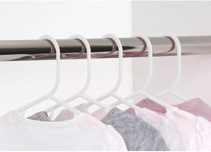 Clothes Hangers 30 Pack Plastic - Heavy Duty Space Saving Coat, Velvet Hangers, Pant Hangers for Closet Organization - Durable Non-Slip, White Wardrobe Essentials Bulk Storage