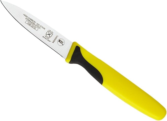 Mercer Culinary Millennia Color Handle Cutlery 3" Slim Paring Knife Yellow