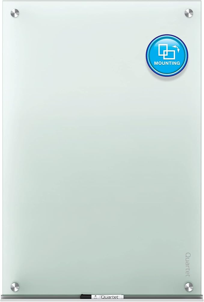 Quartet Whiteboard, Glass Dry Erase Board, Non-Magnetic, 6' x 4', Infinity Frameless Mounting, Frosted Surface, Accessory Tray and 1 Dry Erase Marker (G7248F)