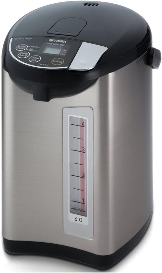 Tiger PDU-A50U-K Electric Water Boiler and Warmer, Stainless Black, 5.0-Liter