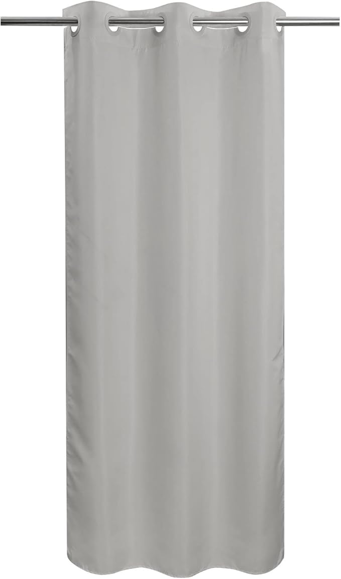 River Dream Stall Size No Hook Grey Shower Curtain Soft Microfiber - 36" Wide Small Fabric Shower Curtain Set for Narrow Stall, Waterproof & Washable, Bottom Magnets, Gray, 36x74