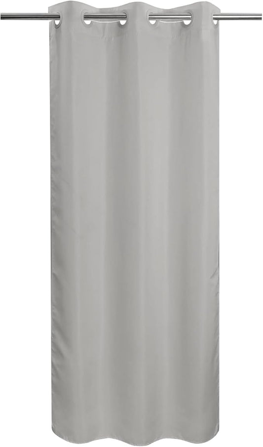 River Dream Stall Size No Hook Grey Shower Curtain Soft Microfiber - 36" Wide Small Fabric Shower Curtain Set for Narrow Stall, Waterproof & Washable, Bottom Magnets, Gray, 36x74