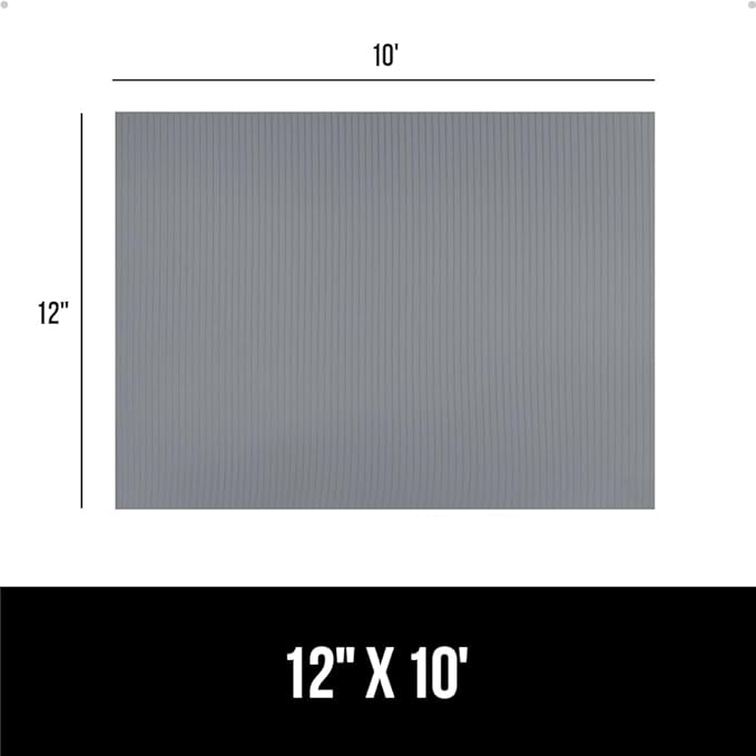 GORILLA GRIP DuraGuard Shelf Liner, Non-Adhesive Cabinet Liners for Kitchen Drawers, Shelves, Refrigerator, Pantry Storage, Bathroom Closet, Durable Waterproof BPA Free Ribbed Plastic, 12x10 Gray