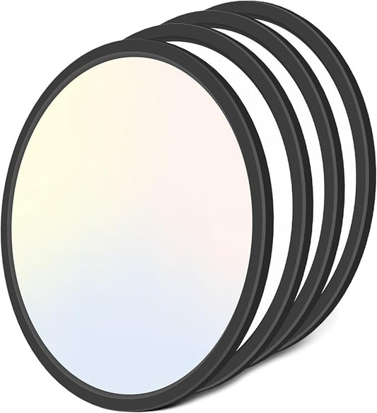 zemty 4Pack 16.5 Inch LED Ceiling Light Flush Mount, 36W 4200lm Super Slim Flush Mount Ceiling Light Fixtures, 3000K/4500K/6000K Selectable Ceiling Lamp for Bedroom Kitchen Living Room (Black)