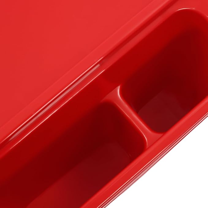 6 Pcs Kids Lap Desk Tray, Plastic Breakfast Lap Desk Trays with Side Pockets and Slot, Portable Lap Table Snack Tray for Eating, Writing, Drawing, Game, 19.69" L x 9.84" W x 7.1" H (3 Colors)