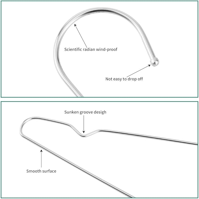 Metal Hangers Clothing Heavy Duty for Closet 40 Pack Stainless Steel Hanger 16.5in by WYCQKL