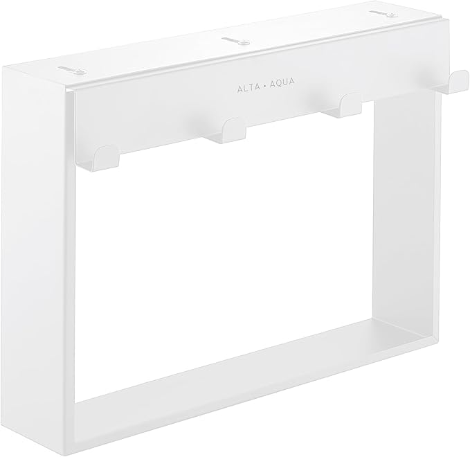 Hanging Shower Niche with Hooks and Shelf 20"x16" DIY No Drill Shower Organizer Lightweight Stainless Steel Easy Install in Matte White