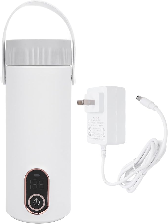 Small Electric Tea Kettle, Rechargeable Portable 304 Stainless Steel Travel Hot Water Boiler with 4 Temperature Settings, Cordless Use for Coffee Tea Milk, No BPA, No Odor, Long