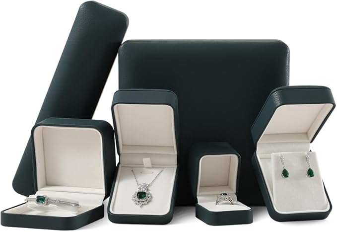 Ring Box, Leather Jewelry Case, Luxury Ring Display, Men's Engagement Wedding Ring Box, Green